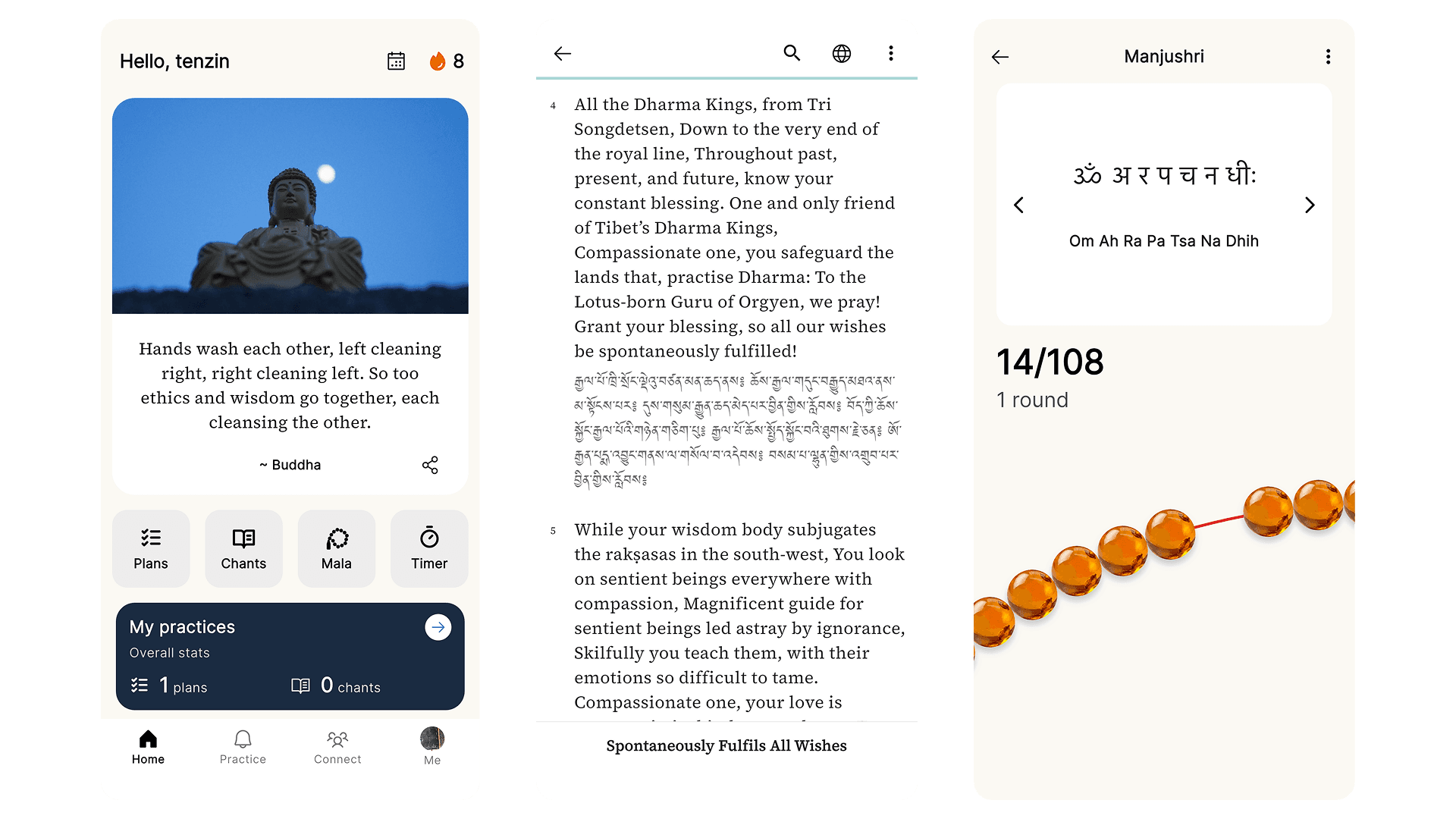 WeBuddhist home screen