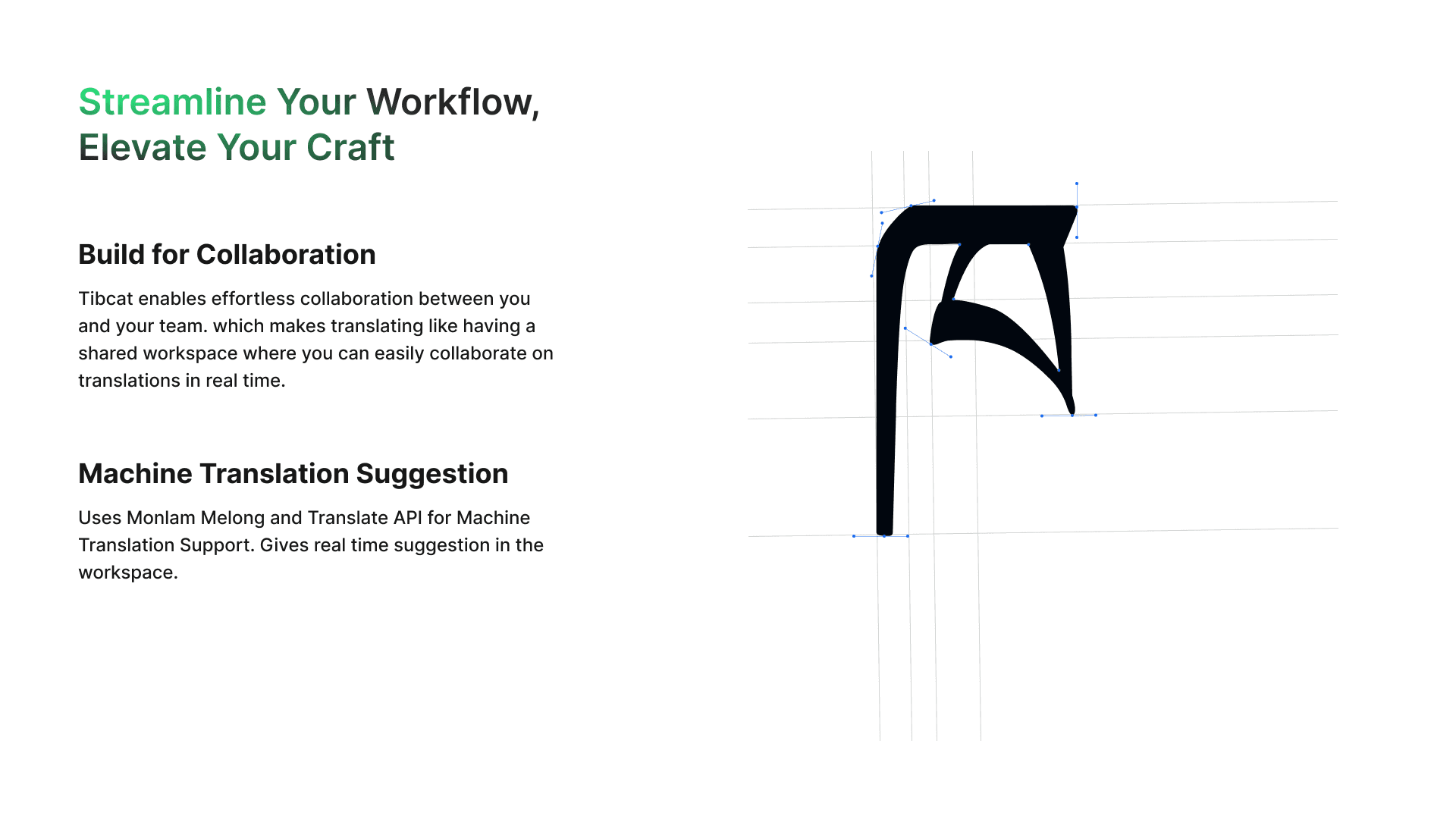 TibCAT feature overview section